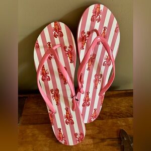 Vera Bradley Lobster Striped Flip Flops